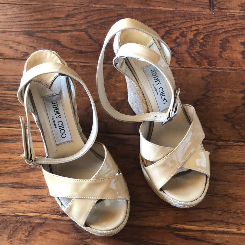 Jimmy Choo Phoenix Patent Leather Espadrilles